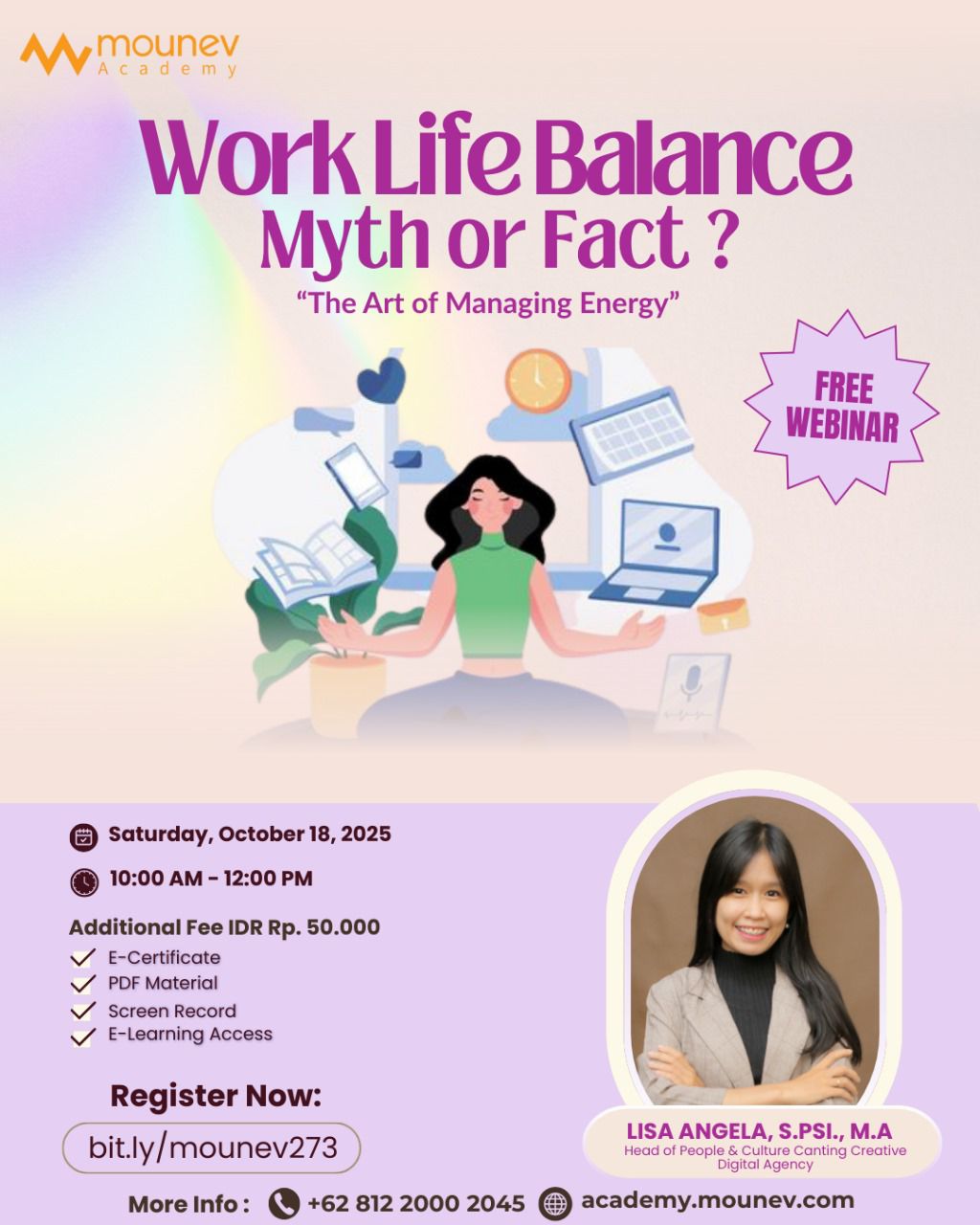 FREE WEBINAR: Work Life Balance, Myth or Fact? : The Art of Managing ...